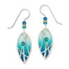 Left Hand Studios Sienna Sky And Adajio Jewelry Women's Blue Leaf With Blue Stones Earring