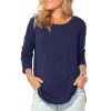Escape By Habitat Women's Hi/Lo Long-Sleeve T-Shirt -Outdoor women's clothing store 10004 Navy 1