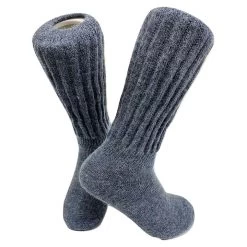 Tey-Art Women's Solid Alpaca Crew Sock -Outdoor women's clothing store 100564185 Demin