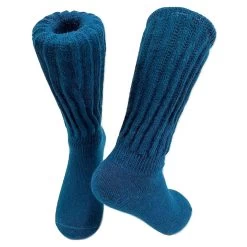 Tey-Art Women's Solid Alpaca Crew Sock -Outdoor women's clothing store 100564185 Teal