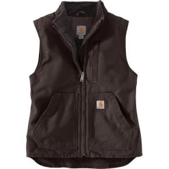 Carhartt Women's Relaxed Fit Washed Duck Sherpa-Lined Mock Neck Vest