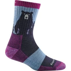 Darn Tough Vermont Women's Bear Town Micro Crew Light Cushion Sock -Outdoor women's clothing store 1970 Purple