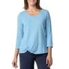 Habitat Women's Asymmetrical Elbow Short-Sleeve Top -Outdoor women's clothing store 26924 Azure 1