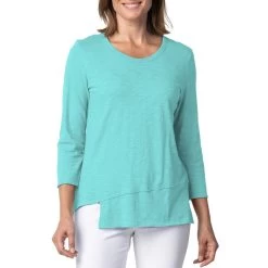 Habitat Women's Scoop Neck Stepped Hem Long-Sleeve Top -Outdoor women's clothing store 27540 Lagoon 1