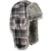 Mad Bomber Women's Wool Plaid Bomber Hat With Grey Faux Fur -Outdoor women's clothing store 304FFBGRP