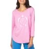 Escape By Habitat Women's Mosaic Turtles Hi/Low Long-Sleeve Top