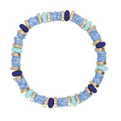 Periwinkle By Barlow Women's Gold/Denim Disc Bracelet