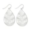 Periwinkle By Barlow Women's Matte Silver Etched Earring