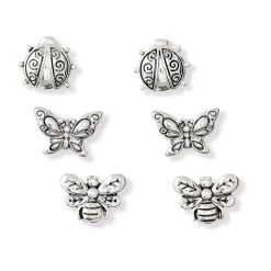 Periwinkle By Barlow Women's Silver Garden Friends Stud Earring 3-Piece Set