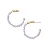 Periwinkle By Barlow Women's Gold/Lavender Beaded Hoop Earring -Outdoor women's clothing store 8109155