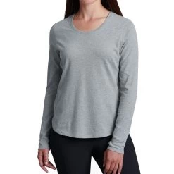 Kuhl Women's Bravada Long-Sleeve T-Shirt -Outdoor women's clothing store 8490 Bravada20LS Heather20Grey Front