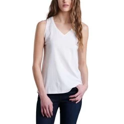 Kuhl Women's Arabella V-Neck Tank Top 7 Kuhl Women's Arabella V-Neck Tank Top -Outdoor women's clothing store 8498 arabella v neck tank white front pdp photo