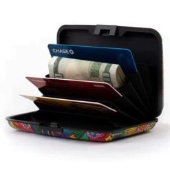 Fig Design Women's Monarque Blue Marble Armored RFID Wallet -Outdoor women's clothing store Armored Wallet Inside 3