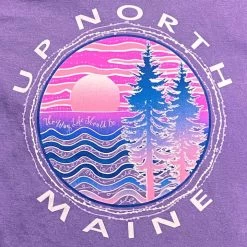 Lakeshirts Women's Blue 84 Maine Up North Long-Sleeve T-Shirt -Outdoor women's clothing store BJMMK Lakeshirts WomensBlue84MaineUpNorthLongSleeveTShirt Purple Detail