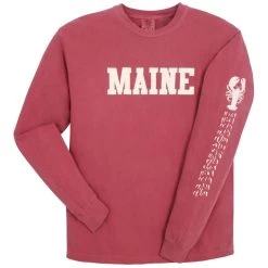 Soft As A Grape Women's Maine Lobster Tracks Sleeve Graphic Long-Sleeve T-Shirt