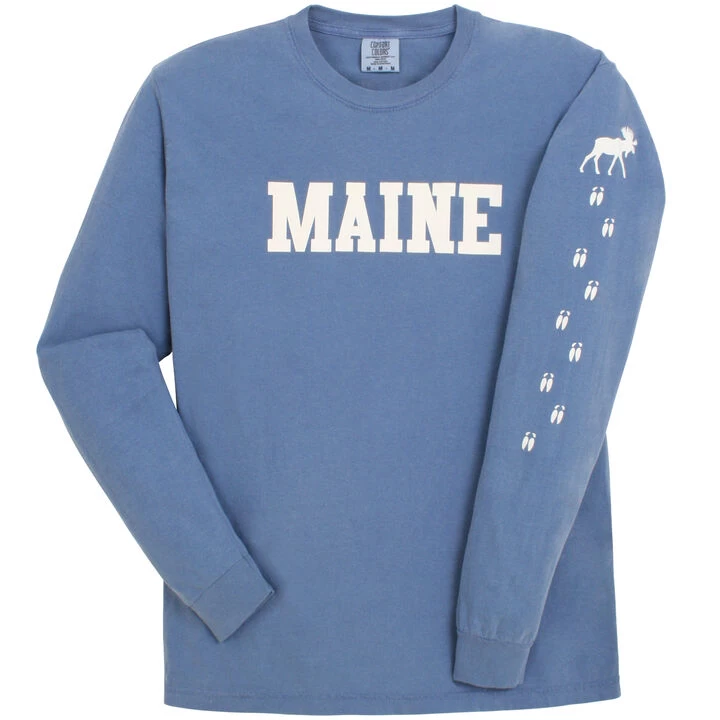 Soft As A Grape Women's Maine Moose Tracks Sleeve Graphic Long-Sleeve T-Shirt 3 Soft As A Grape Women's Maine Moose Tracks Sleeve Graphic Long-Sleeve T-Shirt