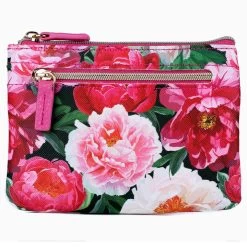 Buxton Women's Floral Bloom Vegan Leather With RFID Pik-Me-Up ID Coin / Card Case -Outdoor women's clothing store Buxton 10204W Fuschia 4back