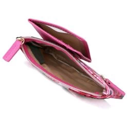 Buxton Women's Floral Bloom Vegan Leather With RFID Pik-Me-Up ID Coin / Card Case -Outdoor women's clothing store Buxton 10204W Fuschia 5open