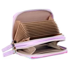 Buxton Women's Ombre Vegan Leather With RFID Gold Tone Hardware Pebble Pik-Me-Up Wizard Wallet -Outdoor women's clothing store Buxton 107R20 Lilac 3open