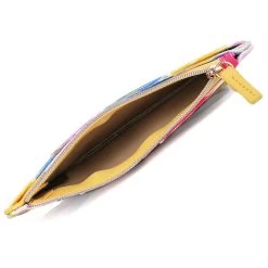 Buxton Women's Colorful Brush Strokes Vegan Leather With RFID Pik-Me-Up Thin Card Holder Wallet -Outdoor women's clothing store Buxton 108R64 Anise 3open