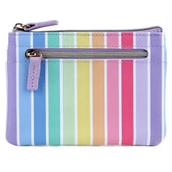 Buxton Women's Rainbow Stripes Vegan Leather With RFID Pik-Me-Up ID Coin / Card Case -Outdoor women's clothing store Buxton 13204W Lilac 4back