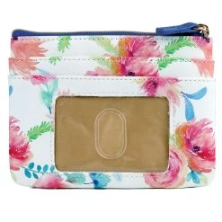 Buxton Women's Watercolor Garden Vegan Leather With RFID Pik-Me-Up ID Coin / Card Case -Outdoor women's clothing store Buxton 13304W Admiral 3front