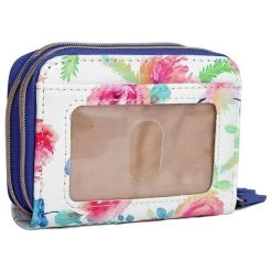 Buxton Women's Watercolor Garden Vegan Leather With RFID Gold Tone Hardware Pik-Me-Up Wizard Wallet