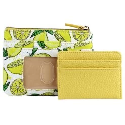 Buxton Women's Lemon Squeeze Vegan Leather With RFID Pik-Me-Up ID Coin / Card Case