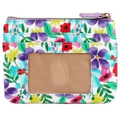 Buxton Women's Garden Party Vegan Leather With RFID Pik-Me-Up ID Coin / Card Case -Outdoor women's clothing store Buxton 13804W Lilac 3front