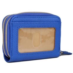 Buxton Women's Solid Pebble Vegan Leather With RFID Gold Tone Hardware Pebble Pik-Me-Up Wizard Wallet -Outdoor women's clothing store Buxton 415R20 Admiral 1front