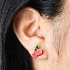 Winter Hill Jewelry Women's Cherry Stud Earring -Outdoor women's clothing store CHERRY cherry studs 3