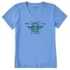 Life Is Good Women's Beescape Crusher Vee Short-Sleeve Shirt 2 Life Is Good Women's Beescape Crusher Vee Short-Sleeve Shirt -Outdoor women's clothing store CORNFLOWER