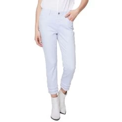 Charlie B Women's Frayed Hem Cropped Twill Pant -Outdoor women's clothing store CharlieB C5147Z618A Lilac 1front