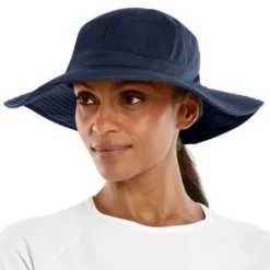 Coolibar Women's Chlorine Resistant UPF 50+ Bucket Hat -Outdoor women's clothing store Coolibar Brighton Hat 4101000 Navy