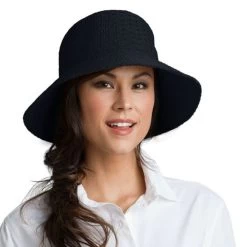 Coolibar Women's Marina UPF 50+ Sun Hat -Outdoor women's clothing store Coolibar Marina Sun Hat 0011000 Black