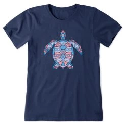 Life Is Good Women's Tribal Sea Turtle Crusher Short-Sleeve Shirt