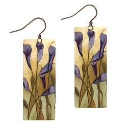 Illustrated Lights DC Designs Rectangle Earring -Outdoor women's clothing store DC Designs Rectangle Earring SH19CE PURPLE FLOWERS