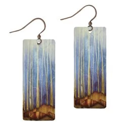 Illustrated Lights DC Designs Rectangle Earring -Outdoor women's clothing store DC Designs Rectangle Earring SH30CE BLUE TREES