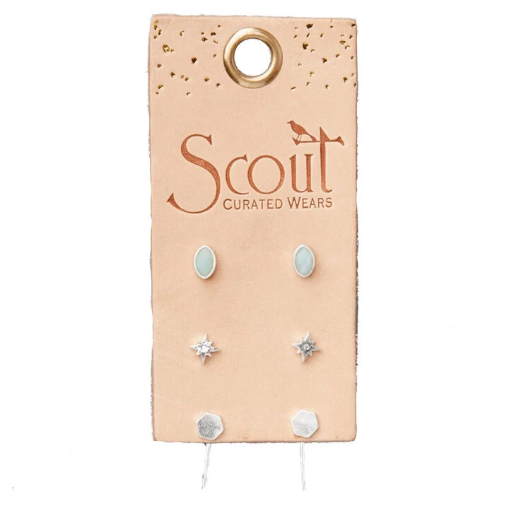 Scout Curated Wears Women's Gabby Stud Trio - Silver 3 Scout Curated Wears Women's Gabby Stud Trio - Silver