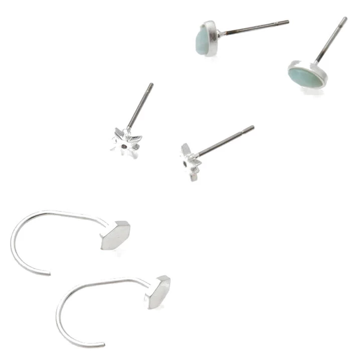 Scout Curated Wears Women's Gabby Stud Trio - Silver 4 Scout Curated Wears Women's Gabby Stud Trio - Silver - Image 2