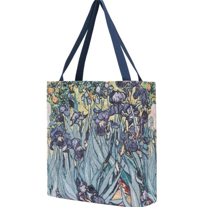 Signare Women's Van Gogh Iris Foldable Gusset Shopping Bag 4 Signare Women's Van Gogh Iris Foldable Gusset Shopping Bag - Image 2