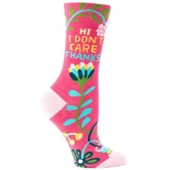 Blue Q Women's Hi, I Don't Care, Thanks Crew Sock
