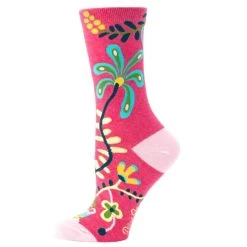 Blue Q Women's Hi, I Don't Care, Thanks Crew Sock -Outdoor women's clothing store Hi I Dont Care Thanks Crew Sock SW483 PINK side