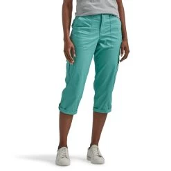 Lee Jeans Women's Flex-to-Go Relaxed Fit Cargo Capri Pant -Outdoor women's clothing store JADE FRONT