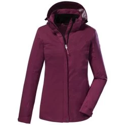 Killtec Women's KOS 133 Functional Rain Jacket -Outdoor women's clothing store Killtec 38383 DarkRose 1front