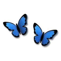 Left Hand Studios Sienna Sky And Adajio Jewelry Women's Blue Morpho Butterfly Post Earring