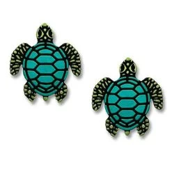 Left Hand Studios Sienna Sky And Adajio Jewelry Women's Green Sea Turtle Post Earring
