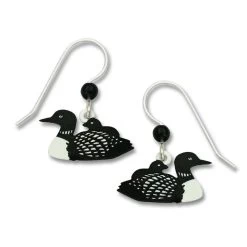 Left Hand Studios Sienna Sky And Adajio Jewelry Women's Loon With Chick Earring