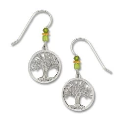 Left Hand Studios Sienna Sky And Adajio Jewelry Women's Silver Tree Of Life Earring