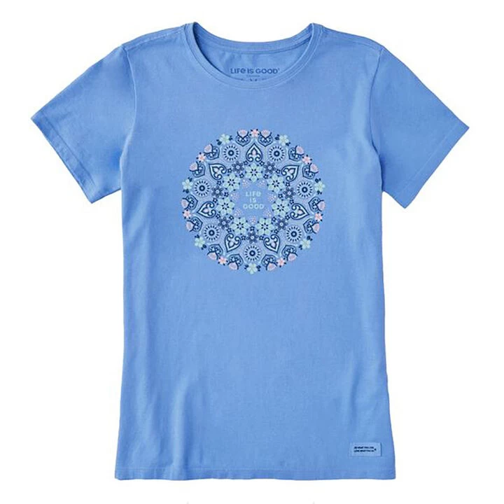 Life Is Good Women's Wildflower Primal Mandala Crusher Short-Sleeve Shirt